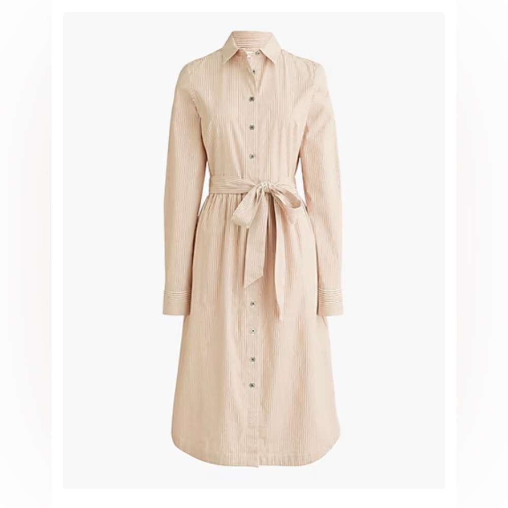 NWT J Crew Factory long sleeve striped poplin shirt dress